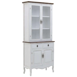 Βιτρίνα 3-50-482-0129 88X30X190cm White-Natural Inart Ξύλο