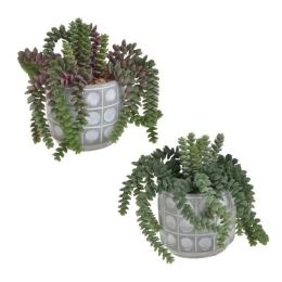 Φυτό Σε Γλαστράκι 3-85-475-0241 Σε 2 Χρώματα Η17 Grey-Green Inart Πολυέστερ