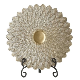 Διακοσμητική Πιατέλα 3-70-110-0080 Φ30x4cm Gold Inart Πολυρεσίνη