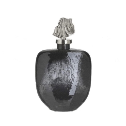 Καράφα Με Πώμα 3-70-162-0196 20x13x33cm Black-Silver Inart Γυαλί