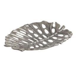 Διακοσμητική Πιατέλα Φύλλο 3-70-388-0356 26x17x3cm Silver Inart Αλουμίνιο