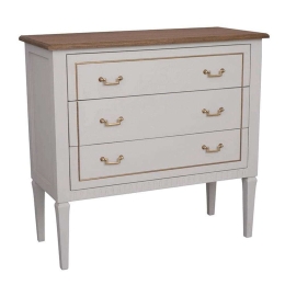 Συρταριέρα 3-50-422-0048 90x40x85cm Natural-White Inart Ξύλο