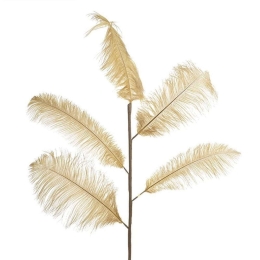 Φτερό Διακοσμητικό 3-70-355-0036 55/120cm Gold Inart Πολυέστερ