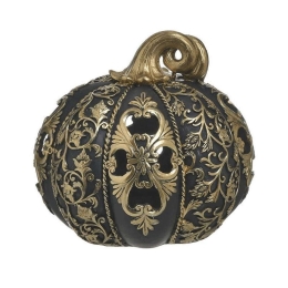 Διακοσμητική Κολοκύθα 3-70-547-0838 Φ15x15cm Gold-Black Inart Πολυρεσίνη