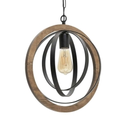 Φωτιστικό Οροφής 6-10-584-0044 36x30x40/120cm 60W E27 Natural-Black Click