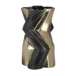 Βάζο Κεραμικό 3-70-847-0058 11x11x20cm Gold-Black Inart Κεραμικό