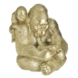 Διακοσμητικός Γορίλας 3-70-146-0442 20x19x23cm Gold Inart Πολυρεσίνη