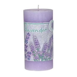Κερί Αρωματικό Λεβάντα 3-80-061-0049 Φ7x14cm Purple Inart Παραφίνη
