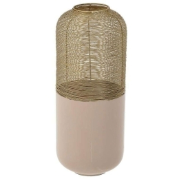 Βάζο 3-70-650-0023 Φ25x62cm Pink-Gold Inart Εμαγιέ