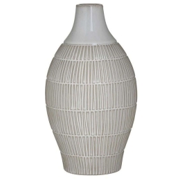 Βάζο Antique 3-70-498-0057 Φ17x30cm White-Gold Inart Κεραμικό