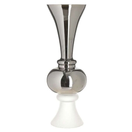 Βάζο 3-70-639-0154 Φ17x50cm Silver-White Inart Γυαλί