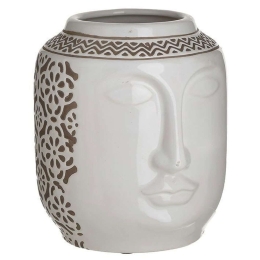 Βάζο 3-70-685-0282 Φ18x21cm White-Beige Inart Κεραμικό