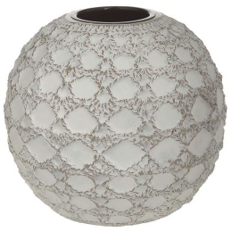 Κηροπήγιο 3-70-932-0136 Φ12,5x11,5cm White Inart Πολυρεσίνη