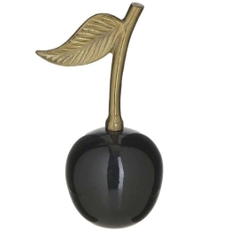 Διακοσμητικό Κεράσι 3-70-357-0182 Φ8x18cm Black-Gold Inart Μέταλλο