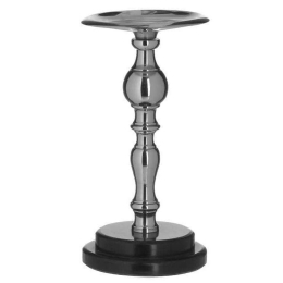Κηροπήγιο 3-70-803-0078 12x12x25cm Black-Silver Inart Μέταλλο,Μάρμαρο