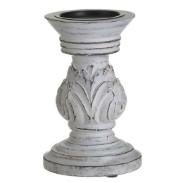 Κηροπήγιο Antique 3-70-459-0025 Φ12x18cm White Inart Ξύλο