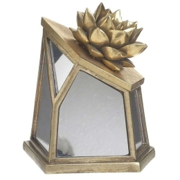 Κουτί Με Καθρέπτη 3-70-446-0074 12x10x15cm Gold Inart Πολυρεσίνη