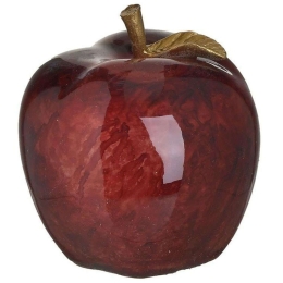 Διακοσμητικό Μήλο 3-70-323-0024 Φ12x12cm Bordo-Gold Inart Πολυρεσίνη