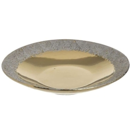 Διακοσμητική Πιατέλα 3-70-685-0257 Φ31x6cm Gold-White Inart Κεραμικό