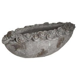 Διακοσμητική Πιατέλα 3-70-507-0364 37x18x12cm Grey Inart Τσιμέντο