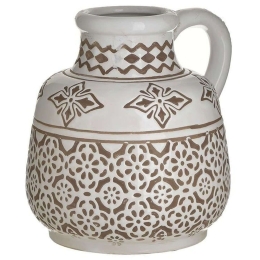 Βάζο Κανάτα 3-70-685-0279 20x20x23cm White-Beige Inart Κεραμικό