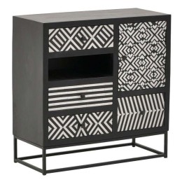Συρταριέρα 3-50-350-0057 80x35x80cm White-Black Inart