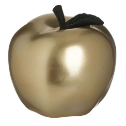 Διακοσμητικό Μήλο 3-70-323-0018 Φ12x12cm Gold-Black Inart Πολυρεσίνη