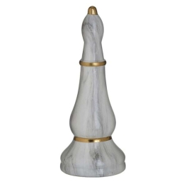 Διακοσμητικό Πιόνι Σκακιού 3-70-902-0154 Φ9x22cm White-Gold Inart Κεραμικό