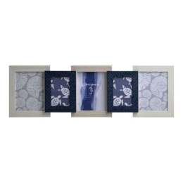 Κορνίζα 5 Θέσεων 3-30-202-0072 81x5x26cm Blue-Ecru Inart Πλαστικό