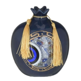 Διακοσμητικό Ρόδι 3-70-146-0445 Φ11x12cm Blue Inart Κεραμικό
