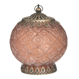 Φαναράκι Led 3-70-912-0168 Φ15x18cm Gold-Pink Inart Μέταλλο,Γυαλί