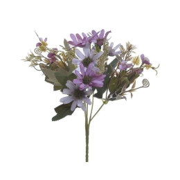 Διακοσμητικό Μπουκέτο 3-85-084-0123 27cm Purple Inart Μέταλλο,Ύφασμα
