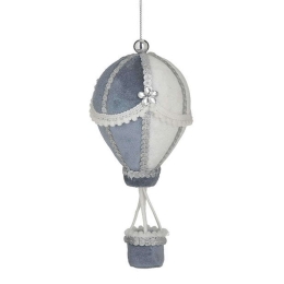 Στολίδι Αερόστατο (Σετ 8Τμχ) 2-70-758-0073 Φ7x18cm Grey-White Inart