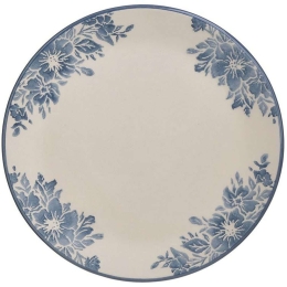 Πιάτο Φαγητού (Σετ 6Τμχ) 3-60-069-0021 Φ25x2cm White-Blue Inart Πορσελάνη