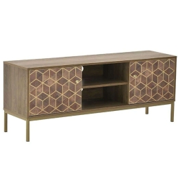 Έπιπλο Τηλεόρασης 6-50-020-0011 145x39x55cm Brown-Gold Click