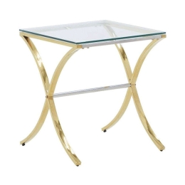 Τραπεζάκι Βοηθητικό 3-50-529-0036 55x55x55cm Silver-Gold Inart