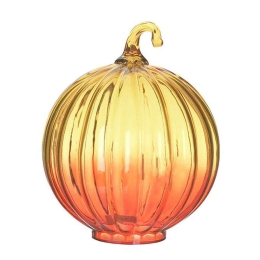 Διακοσμητική Κολοκύθα 3-70-085-0236 Φ18x22cm Yellow-Orange Inart Γυαλί