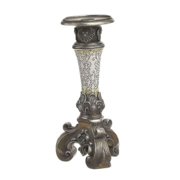 Κηροπήγιο 3-70-117-0178 13x13x26cm Silver Inart Ρητίνη