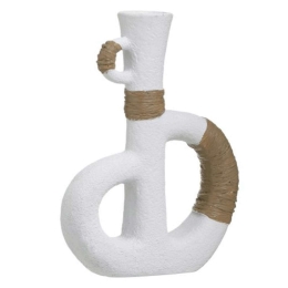 Βάζο 3-70-211-0259 18x6x25cm White-Brown Inart Ρητίνη