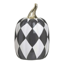 Διακοσμητική Κολοκύθα 3-70-211-0248 Φ13x21cm Black-White-Gold Inart Κεραμικό