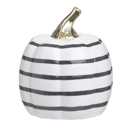 Διακοσμητική Κολοκύθα 3-70-211-0250 Φ15x16cm Black-White-Gold Inart Κεραμικό
