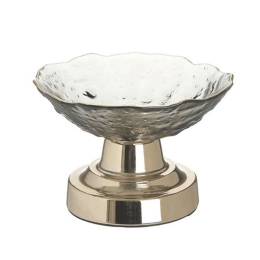 Διακοσμητικό Μπωλ Με Πόδι 3-70-233-0101 Φ13x8cm Gold-Anthracite Inart Μέταλλο,Γυαλί
