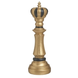Διακοσμητικό Πιόνι Σκακιού 3-70-211-0204 7x7x22cm Gold-Black Inart Ρητίνη