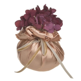 Διακοσμητικό Πουγκί 3-70-151-0421 Φ15x16cm Gold-Purple Inart Πλαστικό, Ύφασμα