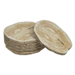 Σουβέρ (Σετ 6Τμχ) 3-70-151-0513 Φ10cm Natural Inart Ξύλο