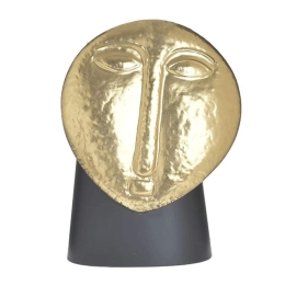 Βάζο Πρόσωπο 3-70-267-0135 26x14x36cm Black-Gold Inart Μέταλλο
