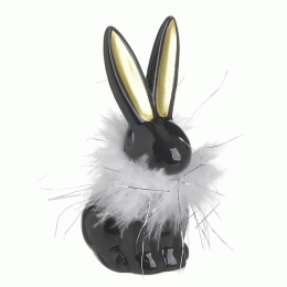 Διακοσμητικό Λαγός 1-70-211-0017 7x6x13cm Black-White Inart