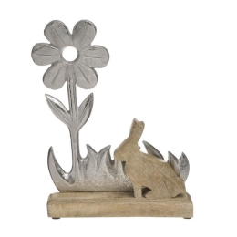 Διακοσμητικός Λαγός 1-70-985-0006 20x5x28cm Natural-Silver Inart