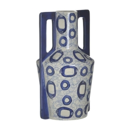 Βάζο Πορσελάνινο 3-70-779-0014 18x17x30cm Beige-Blue Inart Πορσελάνη