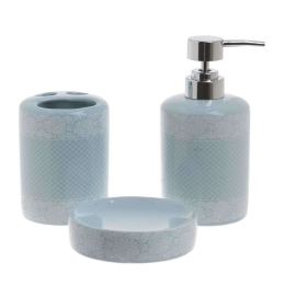 Σετ Μπάνιου 3Τμχ 6-65-151-0001 White-Blue Click Κεραμικό